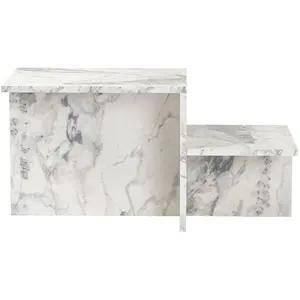 MULTIMARQUES Calicosy - Table Basse en Marbre Freesia, 40x80x40 cm, Pour la Maison pas cher