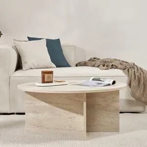 Drawer Table basse ronde en aggloméré Soleil pas cher