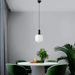 Sheen - Suspension Asker noire - 20x20x118 cm OS pas cher