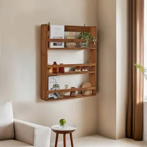 Homitis Tagère murale design 3 niches 73x14x90 cm en pin massif pas cher