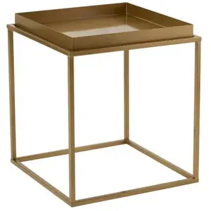 M&s - Table d'appoint carrée 45x45x52 cm en métal doré - sema pas cher