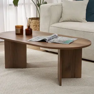 M&s - Table basse ovale 120x60x40 cm couleur noyer - teona pas cher