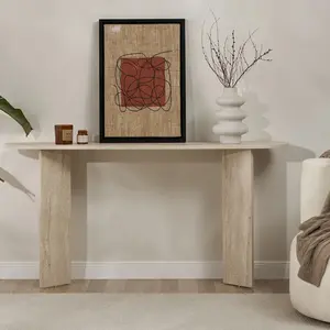 M&s - Console rectangulaire 150x35x75 cm couleur travertin - teona pas cher