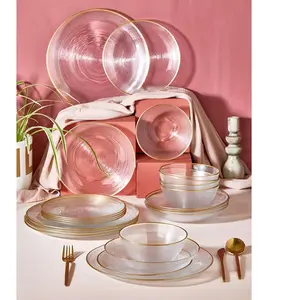 Mioli - Service de table transparent - 24 pièces OS pas cher