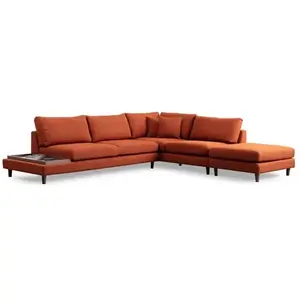 UB DESIGN Canapé d'angle New Tulip avec pouf - Orange 560ARE1250 pas cher