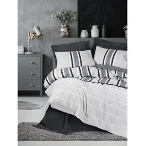 Mijolnir - Parure housse de couette Nobby anthracite 240x220 cm pas cher