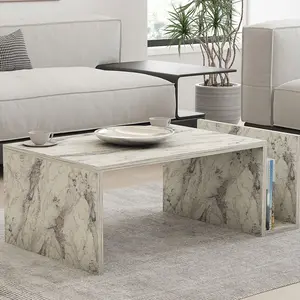 MULTIMARQUES Table basse L86,8 cm - 86,8 cm X 50 cm X 32,4 cm - MEMO - Marbre pas cher