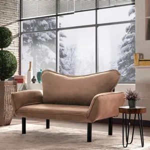 CONCEPT1 Chatto 2 places marron clair 150 x 70 x h75 859FTN2867 pas cher