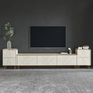 Homitis - Meuble TV Imaj travertin - 180x45,2x35 cm OS pas cher