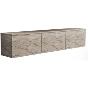 NAIDA Homitis - Meuble TV Neon travertin - 160x35x32 cm T.U pas cher
