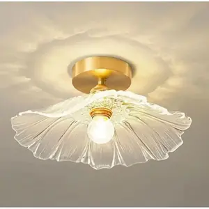 Opviq - Plafonnier 34 Series doré/transparent - 15 cm OS pas cher