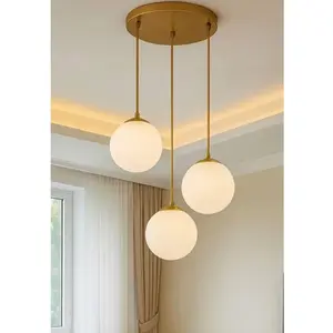Opviq - Lustre BRZ 343419 dorée/blanche - 25 x 15 x 15 cm OSVendu parbazarchic