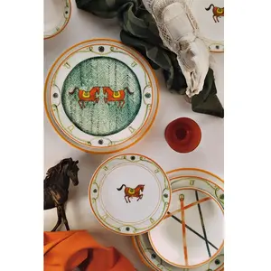 Hermia Concept - Service de table multicolore - 24 pièces OS pas cher