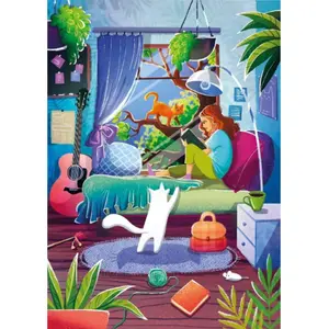 Magnolia Puzzle 1000 Pièces : Fille & Chats pas cher