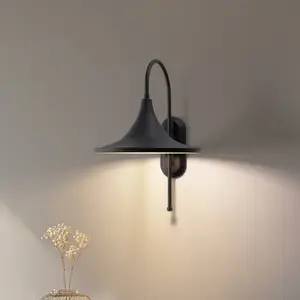 ROYALTECH Applique murale Enjolino, noir, hauteur 48 cm, métal, E27 pas cher