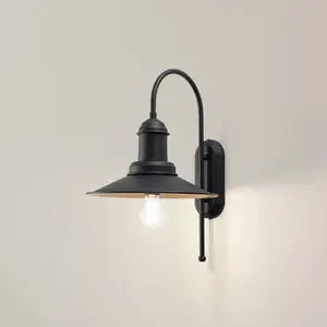 ROYALTECH Applique murale Lorato, noire, hauteur 48 cm, métal, E27 pas cher