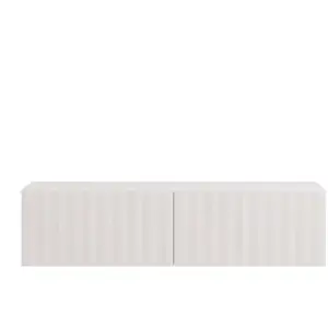 Meuble tv suspendu 128 cm UTAH coloris blanc pas cher