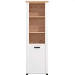 Vitrine 1 porte 3 niches LODGE coloris blanc/ ch ne pas cher