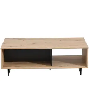 Table basse rectangulaire SARDAIGNE coloris noir et chêne pas cher