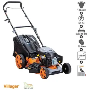 Tondeuse thermique mulching 146cc 4 en 1 coupe 46cm Villager Prime 401... pas cher
