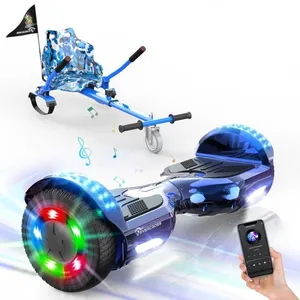 EVERCROSS Hoverboard Gyropode 6.5" Bleu Hoverkart Bleu armé autoéquilibre self-balancing LED light Bluetooth Moteur 700W Enfant pas cher