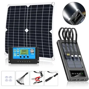 WELAN Kit panneau solaire 25W et 4 USB Solar Powerbank Kit solaire, Pa...Vendu parcdiscount