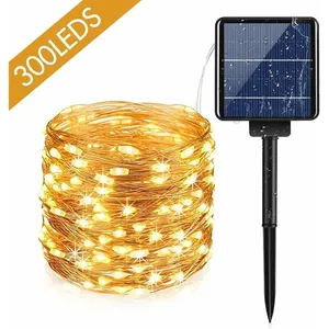 Guirlande Lumineuse Solaire Extérieure 10M 100 LEDs avec 8 Modes d'Écl...