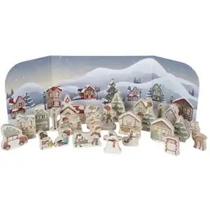Boîte à cadeaux de l'Avent en bois FSC MULTICOLORE Little Dutch pas cher