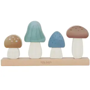 Comparateur de prix : Little Dutch Puzzle champignons à empiler en bois FSC Forest Friends