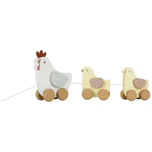 Jouet à tirer poule en bois Little Farm pas cher