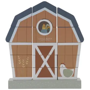 Ferme à empiler en bois  MULTICOLORE Little Dutch pas cher