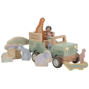 Voiture de Safari et animaux en bois Safari Friends