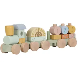 Train à blocs en bois Safari Friends
