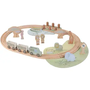 Circuit de train en bois Safari Friends