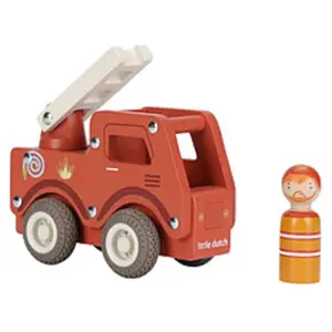 Camion de pompiers 1er âge en bois pas cher