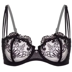 Daring Intimates Soutien-gorge brodé fleurs noir pas cher