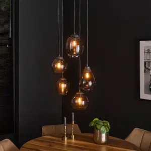 Ecolumeo Onooro Ravenna Suspension E27 à 5 sources lumineuses, BE614-7881/39C, pas cher
