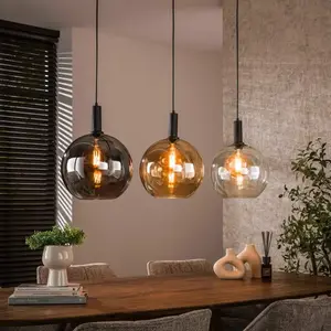 Onooro Ancona Suspension E27 à 3 sources lumineuses, BO683-7910/77, pas cher