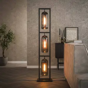 Ecolumeo Luzern Lampadaire E27 à 3 sources lumineuses, BE614-7837/77, pas cher