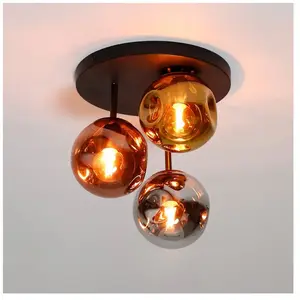 Ecolumeo Bologna Plafonnier E27 à 3 sources lumineuses, BE614-7445/77, pas cher