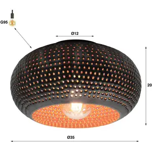 Ecolumeo Dubai Plafonnier E27, BE614-8087/56, pas cher