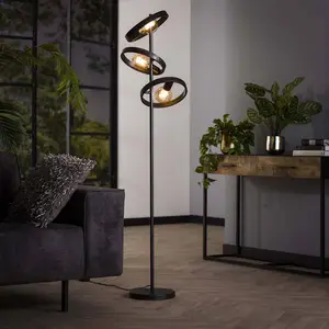 Ecolumeo Onooro New York Lampadaire E27 à 3 sources lumineuses, BE614-8401/76,