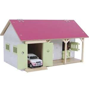 Comparateur de prix : Kids Globe 610245 rose écurie avec 2 boxes et rangement 1:32 - Kidsglobe 610245