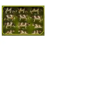 Comparateur de prix : Lot de 12 figurines vaches marron et blanches (1:32) KidsGlobe-571968