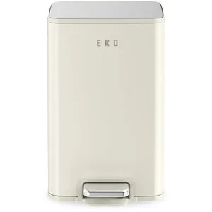 EKO Poubelle à Pédale Marina 50 Litres. Blanc Crème.