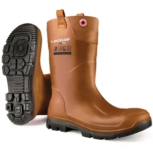 Bottes de sécurité DUNLOP PUROFORT RIG PRO S5 SR CI CR Brun 46  pas cher