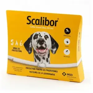 SCALIBOR Collier antiparasitaire - 65 cm - pour Grand Chien