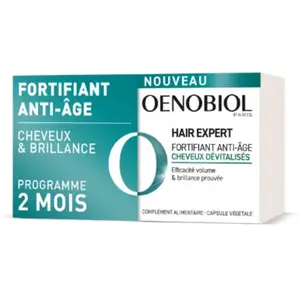 Comparateur de prix : Oenobiol Cheveux Hair Expert Fortifiant Anti-Âge Lot de 2 x 30 capsules