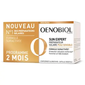 Comparateur de prix : Oenobiol Sun Expert Préparation Solaire Peaux Sensibles 2x30 Capsules