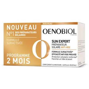 Comparateur de prix : Oenobiol Sun Expert Préparateur Solaire Anti-Âge Lot de 2 x 30 gélules